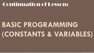 BASIC Programming Constants Variables
