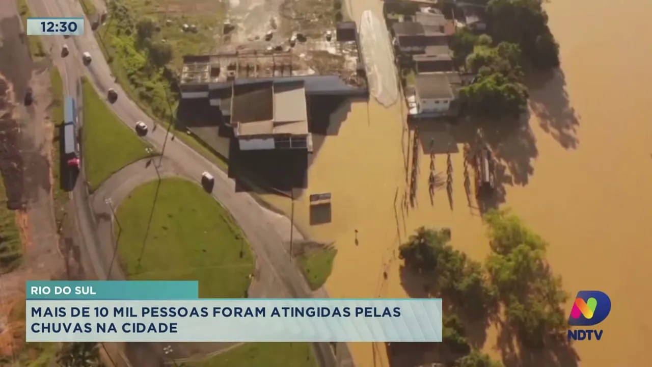Mais de 10 mil pessoas foram atingidas pelas chuvas em Rio do Sul