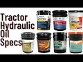 Comparison of Tractor Hydraulic Fluid Specs