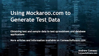 Generating Test Data with Mockaroo com