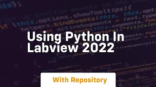 Using python in labview 2022