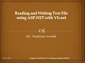 Reading and Writing Text File using ASP NET with VB NET