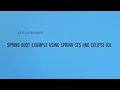 Create Spring Boot Maven Project using SpringSTS EclipseIDE Spring Boot Project Maven Project
