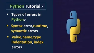Types of Errors in Python Programming Handling Errors in Python Indentation Error in Python