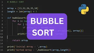 BUBBLE SORT PYTHON HINDI