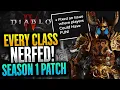Diablo 4 MAJOR Patch Notes - Every CLASS Nerfed in Season 1 Diablo 4 Patch 1 1 Notes