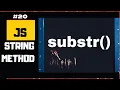 Learn JavaScript String Substr method JavaScript tutorial for beginners