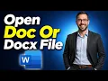 How To Open Doc Or Docx File Without Using Microsoft Word Or Any 3rd Party Software 2026 Guide