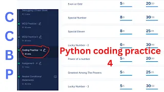 Python coding practice 4 questions solving