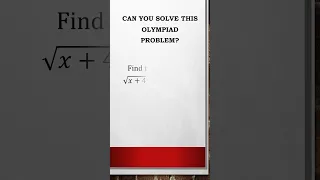 Olympiad Math Tricky Problem Can You Solve Maths Math Shorts Viralshorts 