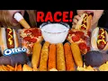 Download Lagu ASMR GAS STATION FOODS RACE! Pepperoni pizzas, Oreo ice cream, corn dogs, buffalo chicken rollers