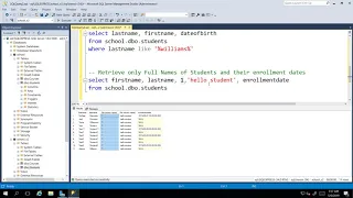 More Advanced Select Queries Part 1 Microsoft SQL Server 2017 for Everyone