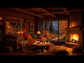 Download Lagu Autumn Night in Cozy Hut Ambience 🍂 Piano Jazz Music with Rain \u0026 Fireplace Sounds to Sleep, Study