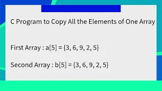 c program to copy one array elements to another