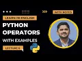 6 Python Operators with examples Python Tutorial for Beginners Amit Thinks