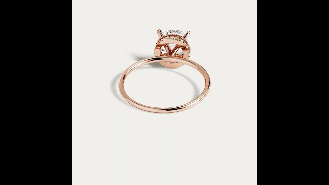 Liana丨Hidden Halo 2CT Round Lab Diamond Ring With Basket Setting