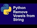 Python Remove Vowel from String