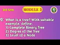 VTU DSA Module 3 Tree Data Structure Explained Complete Binary Tree Degree Level BCS304