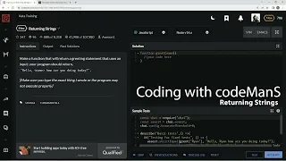 Codewars 8 kyu Returning Strings Javascript