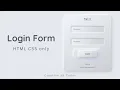 Animated Login Form using HTML CSS only How To Create Login Form In HTML and CSS