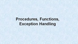 Procedures Functions Exception Handling VB VB net betaQsolutions