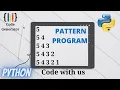 Number Pattern Programs in Python Python for Beginners Code Generator CG