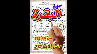 سورة البقرة من الاية 265 الى الاية 271 بخط المصحف الكبير لسهولة الحفظ والمراجعة 