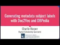 Generating metadata subject labels with Doc2Vec and DBPedia