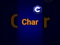 Char Data Type in C C Tutorial For Beginners