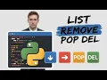 Removing items in a Python list using remove pop del and clear methods Part 28
