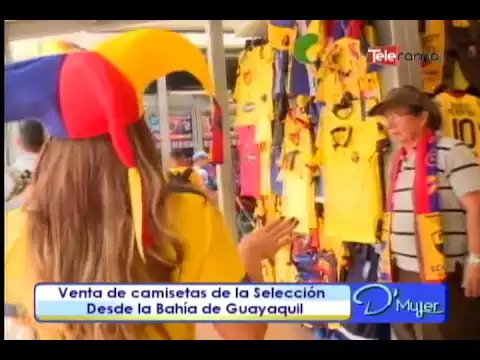 Venta de camisetas de la selección desde la Bahía de Guayaquil