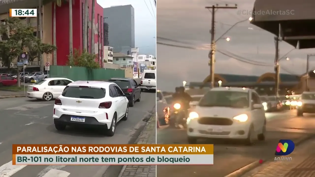 Paralisações nas rodovias ocorrem no Litoral Norte de SC