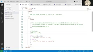 PHP and MySQL 20 What is the isset function