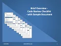 Brief Overview - Code Review Checklist