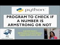 Program to check if a number is an Armstrong no or not Python Tutorial in Hindi