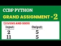 Evens and Odds Grand Assignment - 2 Python NxtWave CCBP 4 0