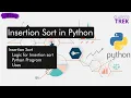 15 - Insertion sort in python Python Series Data Science Career trek