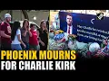 Download Lagu Phoenix mourns at memorial for right-wing activist Charlie Kirk; people demands justice