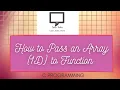 Passing an array 1D to the function in C Programming