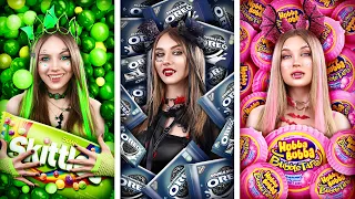 تحدي مصاصي الدماء بلون واحد مصاصة دماء وردية ضد سوداء ضد خضراء 