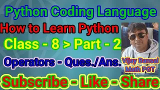 Question Answer Lecture 8 Operators in Python Part 2 How to Learn Python Python Coding Language