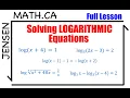 7 4 Solving Logarithmic Equations full lesson grade 12 MHF4U jensenmath ca