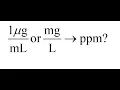 Microgram per milliliter to ppm