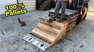 We Built a Quarter Pipe only using Pallets