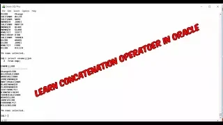 Concatenation Operator in Oracle database