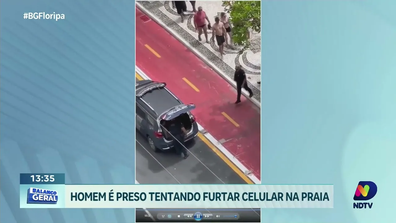Homem é preso em tentativa de furto de celular na praia