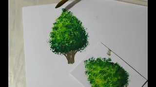 تعليم الرسم كيف ترسم شجره بالالوان المائيه رسم بالالوان رسم سهل Shorts رسم بالالوان المائية 