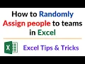 How to randomly assign people to different Teams using Excel