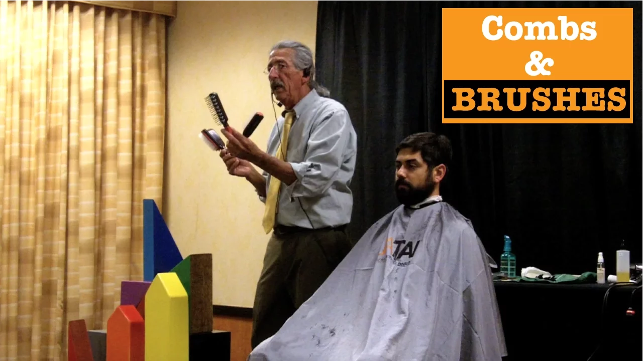 What kinds of combs and brushes should you have for men's hairstyling?