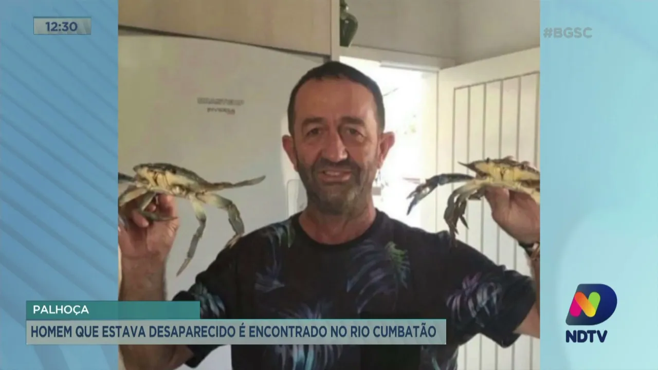 Palhoça: homem que estava desaparecido é encontrado no Rio Cumbatão